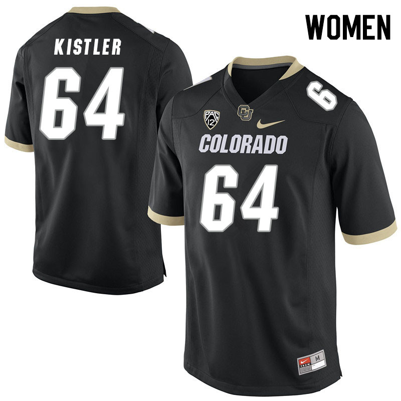 Women #64 Evan Kistler Colorado Buffaloes College Football Jerseys Stitched Sale-Black